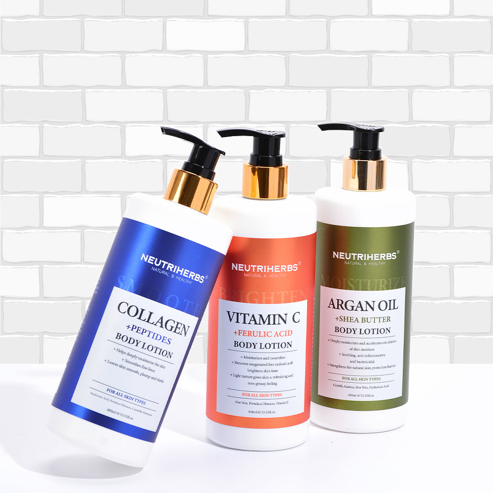 Body Lotion Trio Paket – Arganolja, Kollagen & Vitamin C